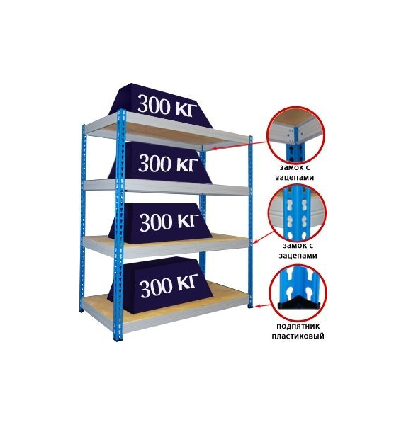 Стеллажи МКФ 2500 мм (4 полки)