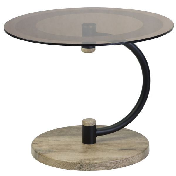 Черный, дуб крымский состаренный / стекло тонированно